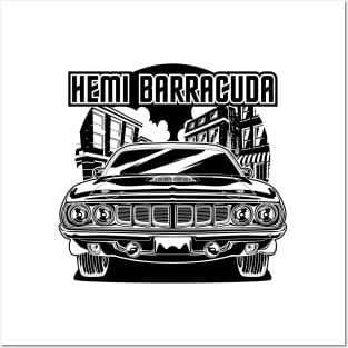 Hemi Cuda (Black Print) Posters and Art